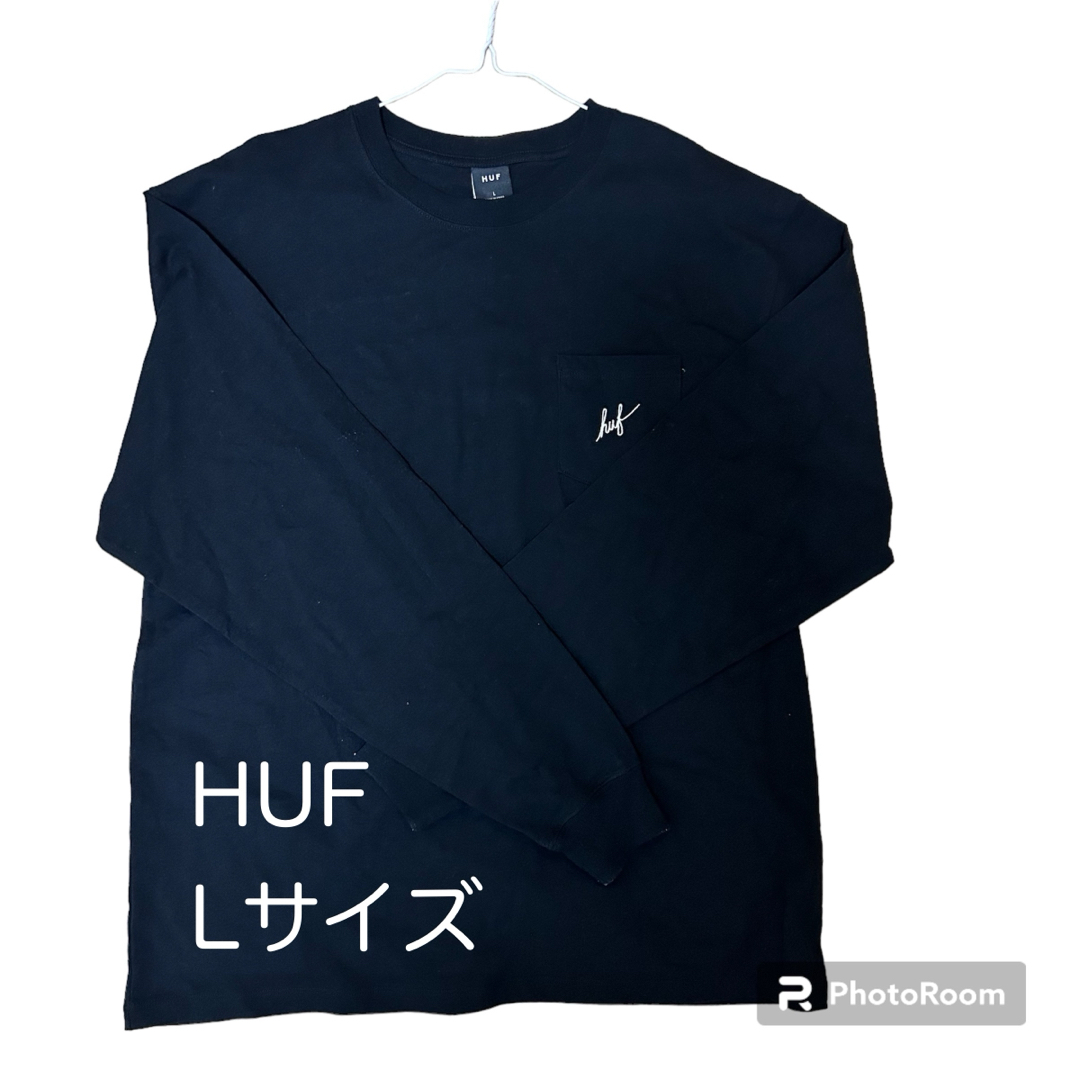 HUF(ハフ)のHUF ロングTシャツ　Lサイズ　黒　新品未使用 メンズのトップス(Tシャツ/カットソー(七分/長袖))の商品写真