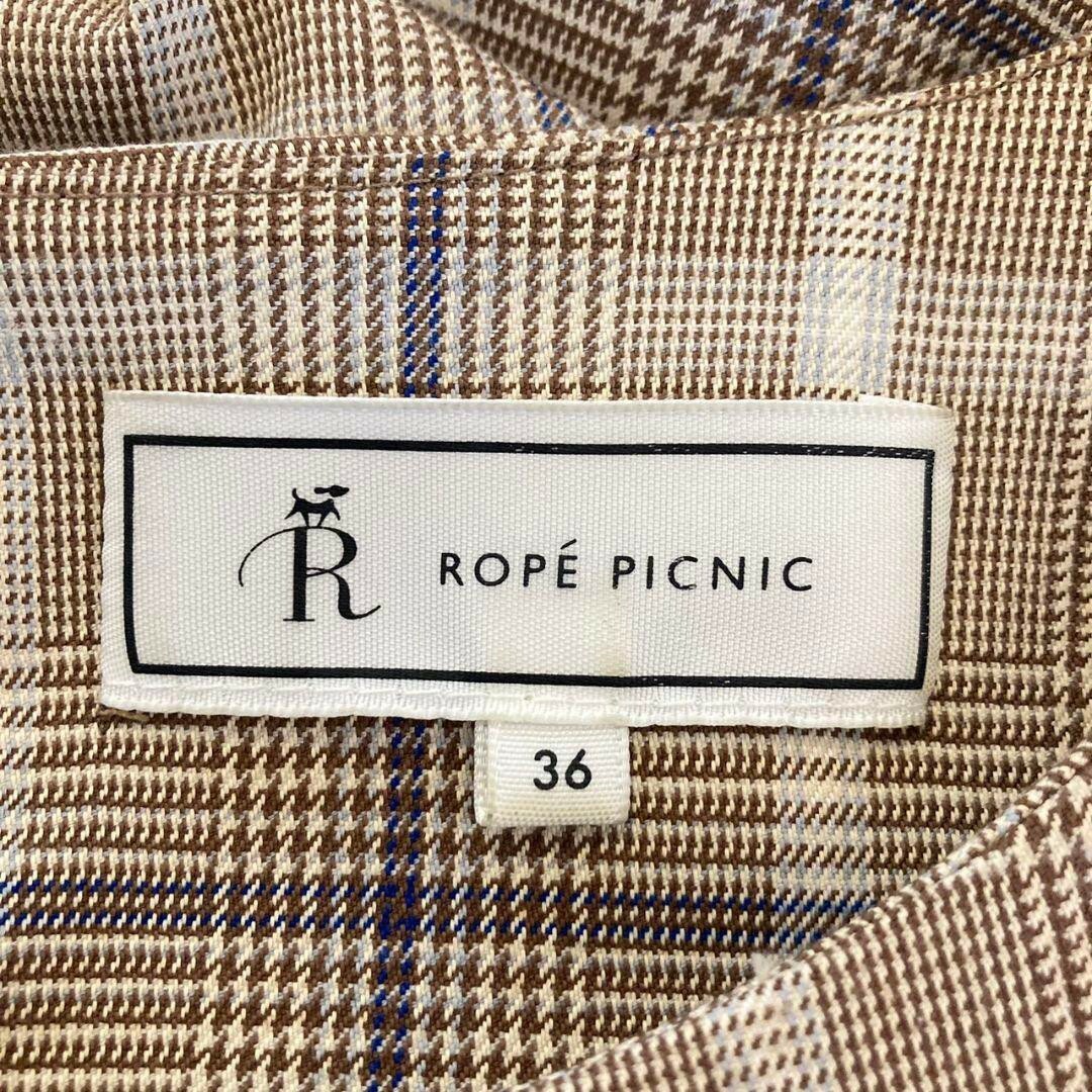 Rope' Picnic(ロペピクニック)の【ROPE PICNIC】袖口リボンチェック柄ワンピース レディースのワンピース(ひざ丈ワンピース)の商品写真