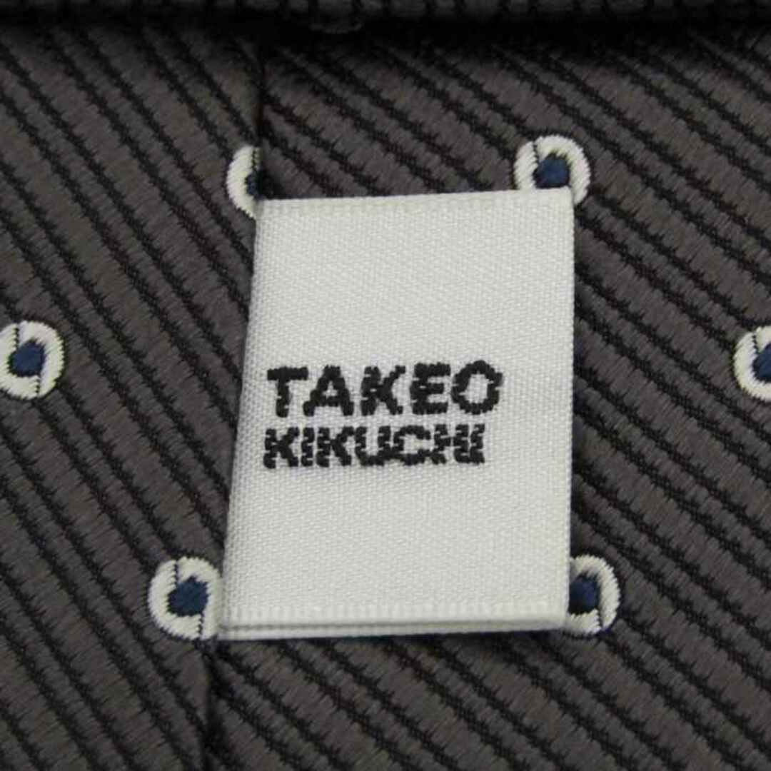 TAKEO KIKUCHI(タケオキクチ)のタケオキクチ ブランドネクタイ ストライプ柄 ドット 小紋柄 シルク メンズ グレー TAKEO KIKUCHI メンズのファッション小物(ネクタイ)の商品写真