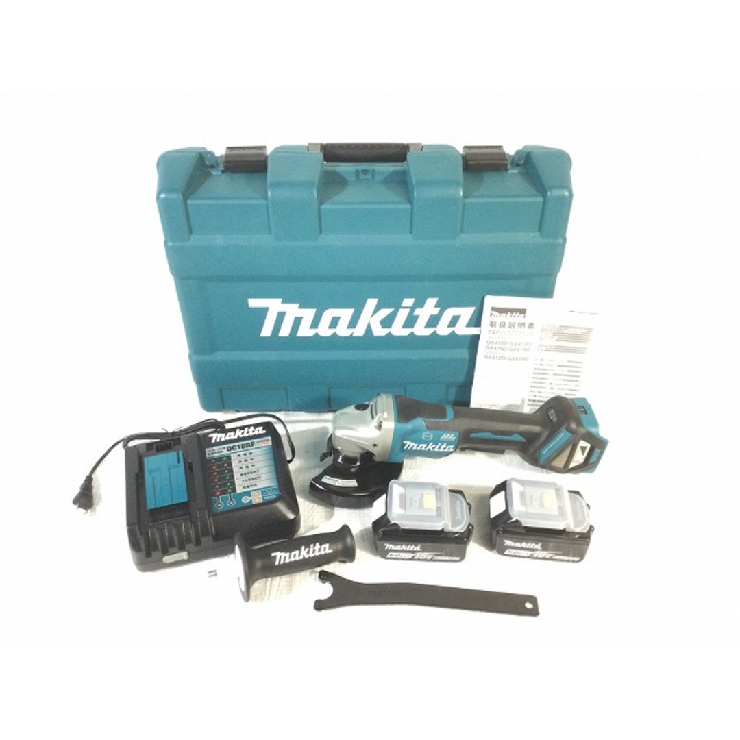 Makita(マキタ)の☆未使用品☆ makita マキタ 18V 125mm 充電式ディスクグラインダ GA518DRGX 青/ブルー バッテリー2個(6.0Ah)充電器+ケース 88171 自動車/バイクのバイク(工具)の商品写真