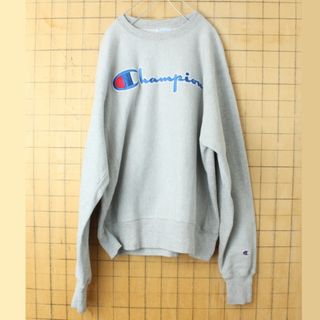 チャンピオン(Champion)の00s championリバースウィーブ スウェット グレーM 刺繍 ss43(スウェット)