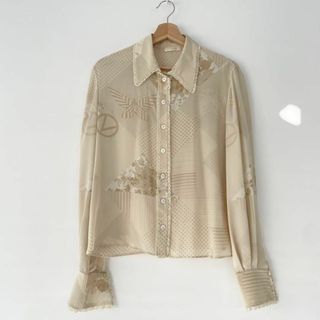 ヴァレンティノ(VALENTINO)のVALENTINO ヴァレンティノ シルク100 ゴージャスなブラウス L XL(シャツ/ブラウス(長袖/七分))