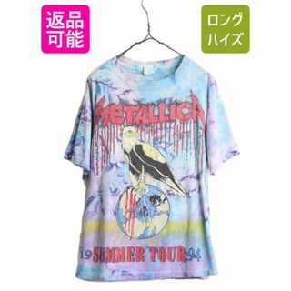 90s ★ メタリカ パスヘッド イラスト プリント タイダイ Tシャツ メンズ L / 90年代 METALLICA 1994 ツアー PUSHEAD スカル バンド ロック(Tシャツ/カットソー(半袖/袖なし))