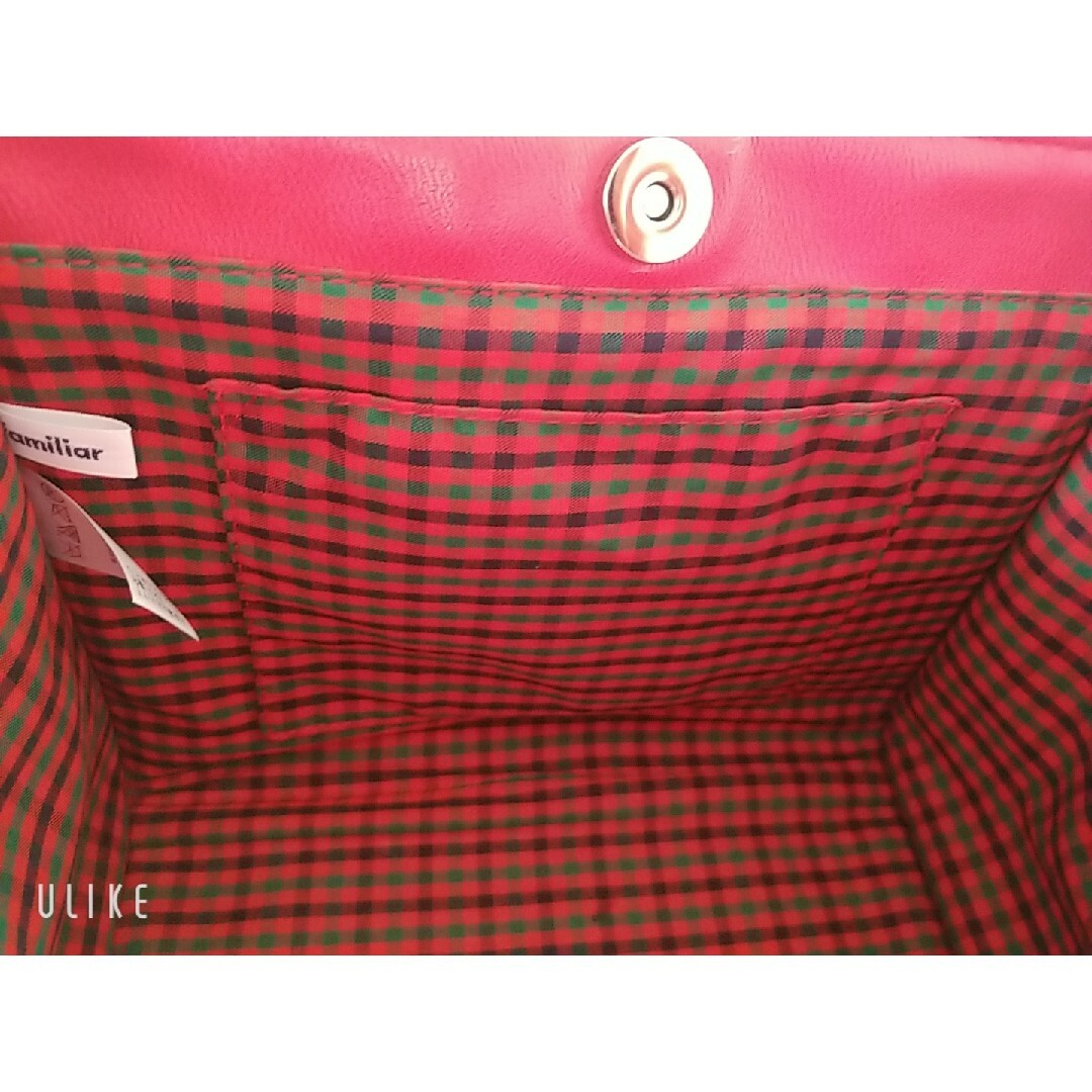 familiar(ファミリア)の☆familiar ☆ファミリア☆可愛い赤　レアバッグ レディースのバッグ(ハンドバッグ)の商品写真