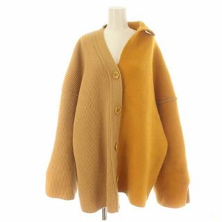 エンフォルド(ENFOLD)のエンフォルド TWO FACE BOX CARDIGAN オレンジ ベージュ(カーディガン)