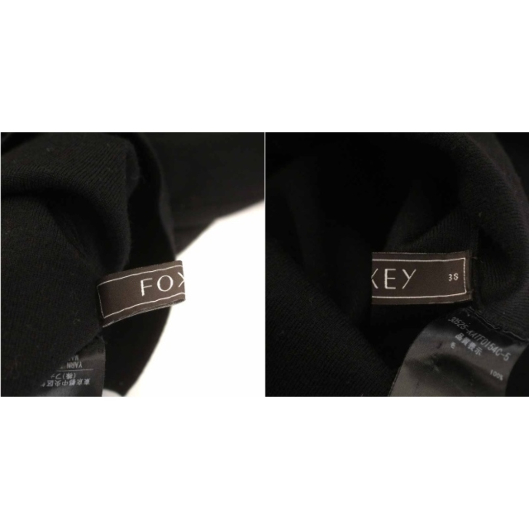 FOXEY(フォクシー)のフォクシー ニット カットソー ウール 肩パッド付き 長袖 38 S 黒 レディースのトップス(ニット/セーター)の商品写真
