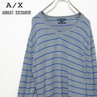 アルマーニエクスチェンジ(ARMANI EXCHANGE)の定番 アルマーニ エクスチェンジ カシミヤ 混 メンズ ボーダー ニット(ニット/セーター)