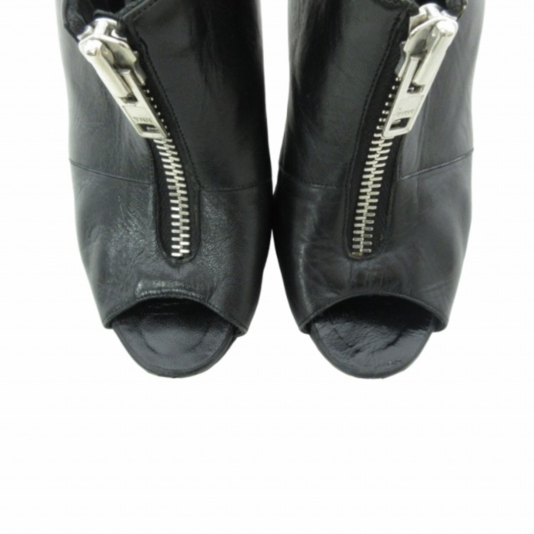 MANOLO BLAHNIK(マノロブラニク)のマノロブラニク サンダル レザー ジッパー ブラック 37 約24 IBO48 レディースの靴/シューズ(サンダル)の商品写真