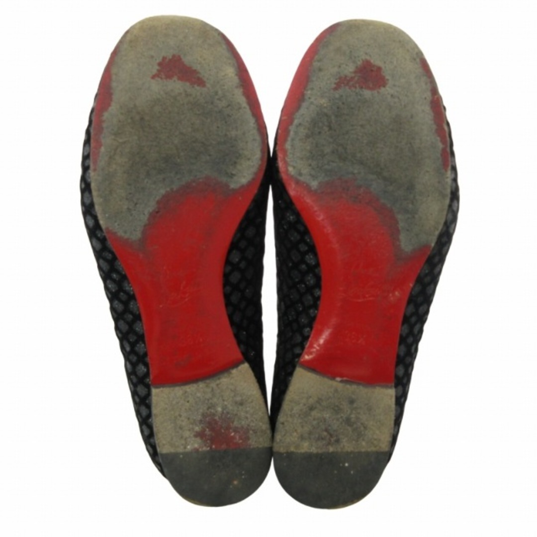 Christian Louboutin(クリスチャンルブタン)のクリスチャンルブタン フラットパンプス ブラック 36 1/2 IBO48 レディースの靴/シューズ(ハイヒール/パンプス)の商品写真