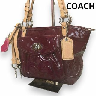 コーチ(COACH)の美品　コーチ　2way　パテントレザー　エンボスドオブアート　ショルダーバッグ(ショルダーバッグ)