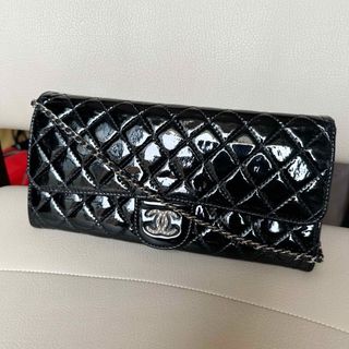 シャネル(CHANEL)の【CHANEL】 エナメルマトラッセチェーンウォレット　ブラック　ブリリアント(ショルダーバッグ)