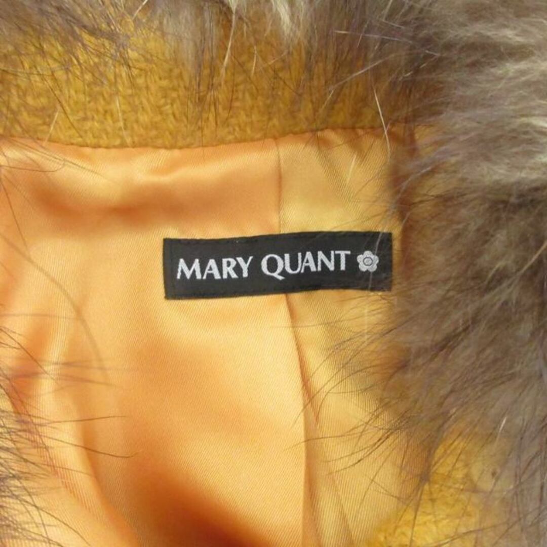 MARY QUANT(マリークワント)のマリークワント ラクーンファー ニットコート ジャケット 黄 M ■GY31 レディースのジャケット/アウター(毛皮/ファーコート)の商品写真