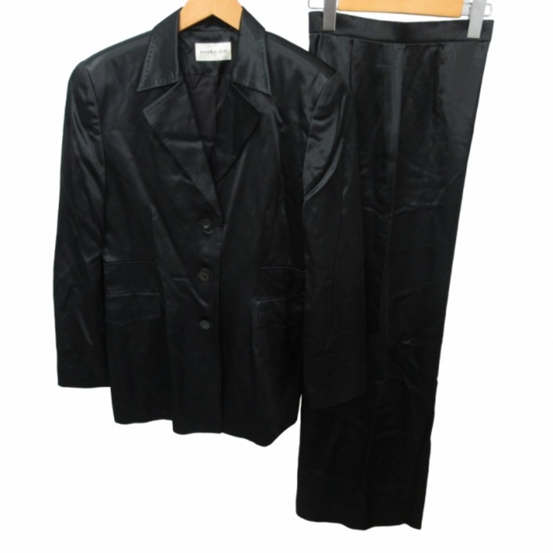 ANNE KLEIN(アンクライン)のアンクライン 美品 セットアップ スーツ サテン地 黒 約M-L  ■GY31 レディースのフォーマル/ドレス(スーツ)の商品写真