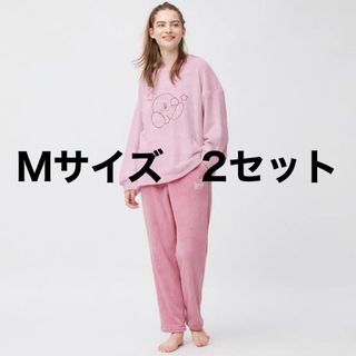 ジーユー(GU)のカービィ GU マシュマロフィールラウンジセット ピンク　ルームウェア 2点(ルームウェア)