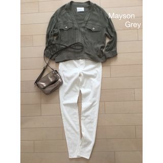 メイソングレイ(MAYSON GREY)の春に活躍♪Mayson Grey メイソングレイ　ノーカラージャケット　S(ノーカラージャケット)