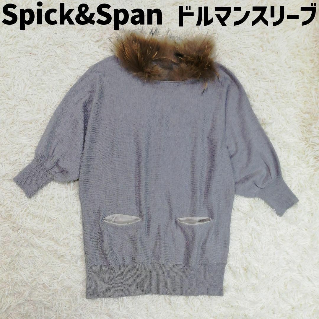 Spick & Span(スピックアンドスパン)のスピックアンドスパン　ニット　セーター　ラクーンファー　ドルマンスリーブ　フリー レディースのトップス(ニット/セーター)の商品写真