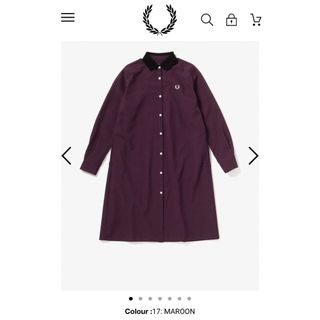 フレッドペリー(FRED PERRY)のFRED PERRY シャツワンピース　マルーン(ひざ丈ワンピース)