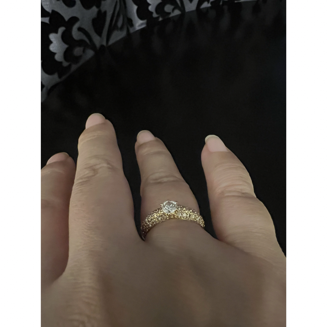 美品✨K18 大粒ダイヤモンドパヴェ リング#11 レディースのアクセサリー(リング(指輪))の商品写真