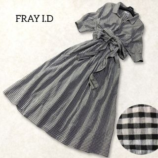 フレイアイディー(FRAY I.D)のフレイアイディー ✿ ギンガムチェック シャツワンピース ロング ブラック 春夏(ロングワンピース/マキシワンピース)