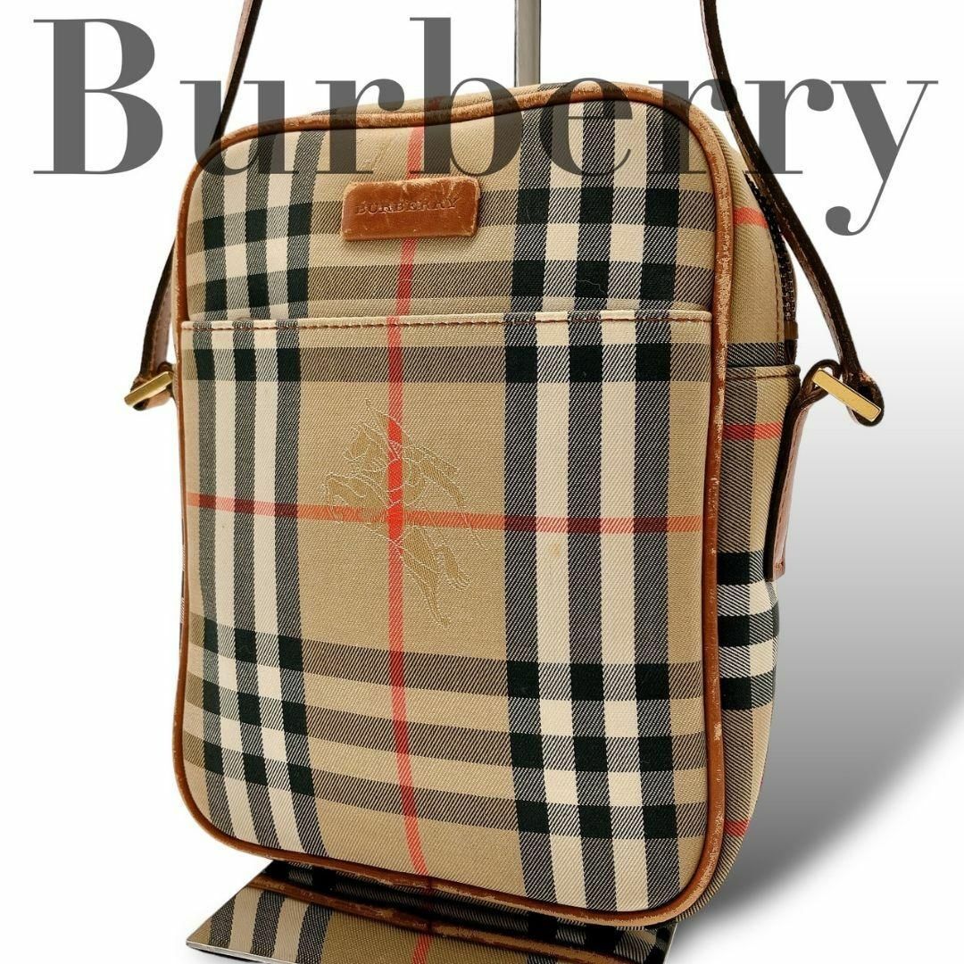 BURBERRY(バーバリー)のBurberry ショルダーバッグ カメラバッグ ノバチェック ホース ブラウン レディースのバッグ(ショルダーバッグ)の商品写真