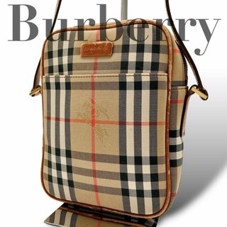 バーバリー(BURBERRY)のBurberry ショルダーバッグ カメラバッグ ノバチェック ホース ブラウン(ショルダーバッグ)