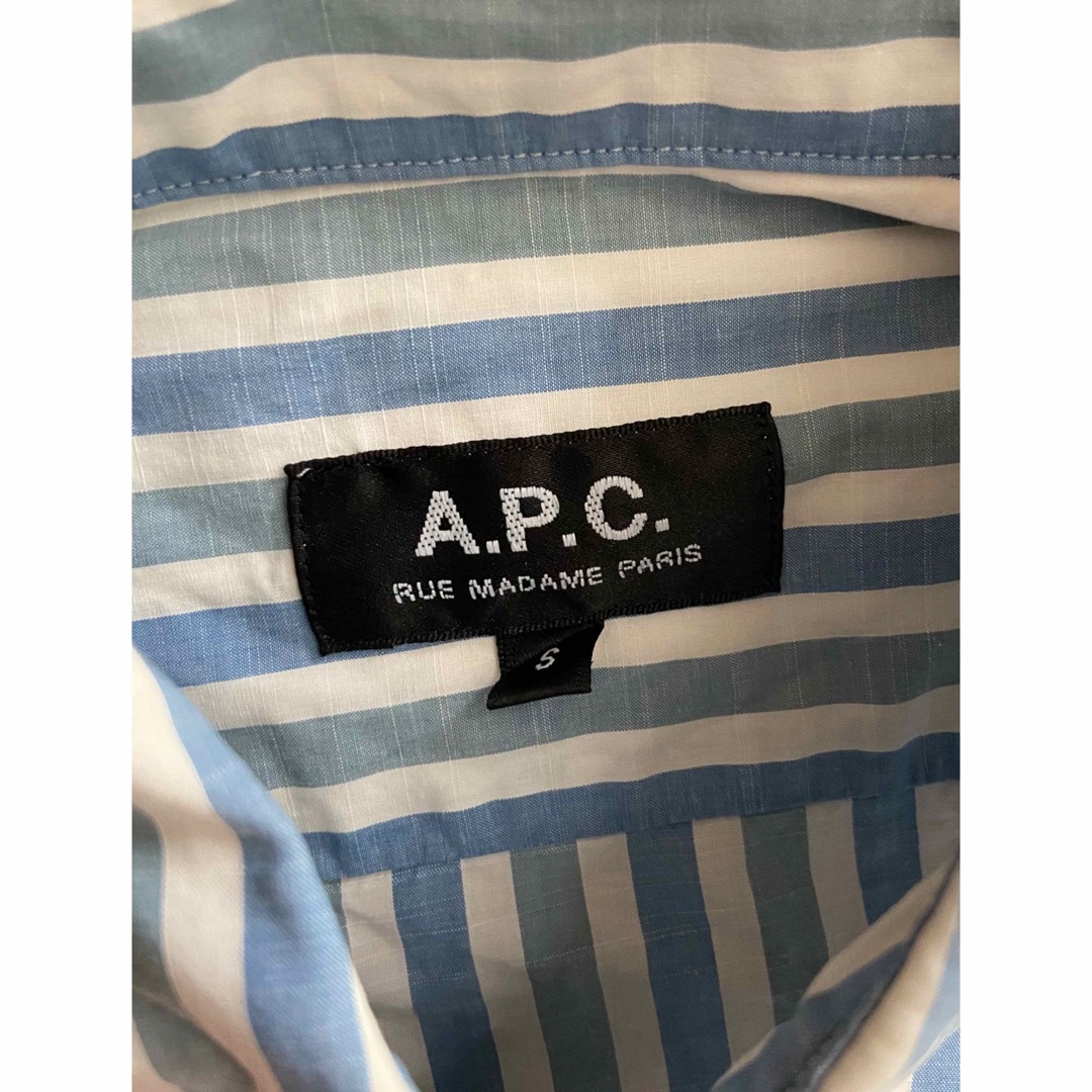 A.P.C(アーペーセー)のA.P.C. アーペーセー 長袖シャツ コットン ストライプ柄 ブルー 伊製生地 メンズのトップス(シャツ)の商品写真