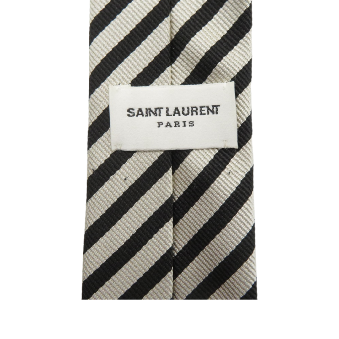 Saint Laurent ナロータイ ネクタイ ストライプ ブラック 赤 341105421_1.jpg