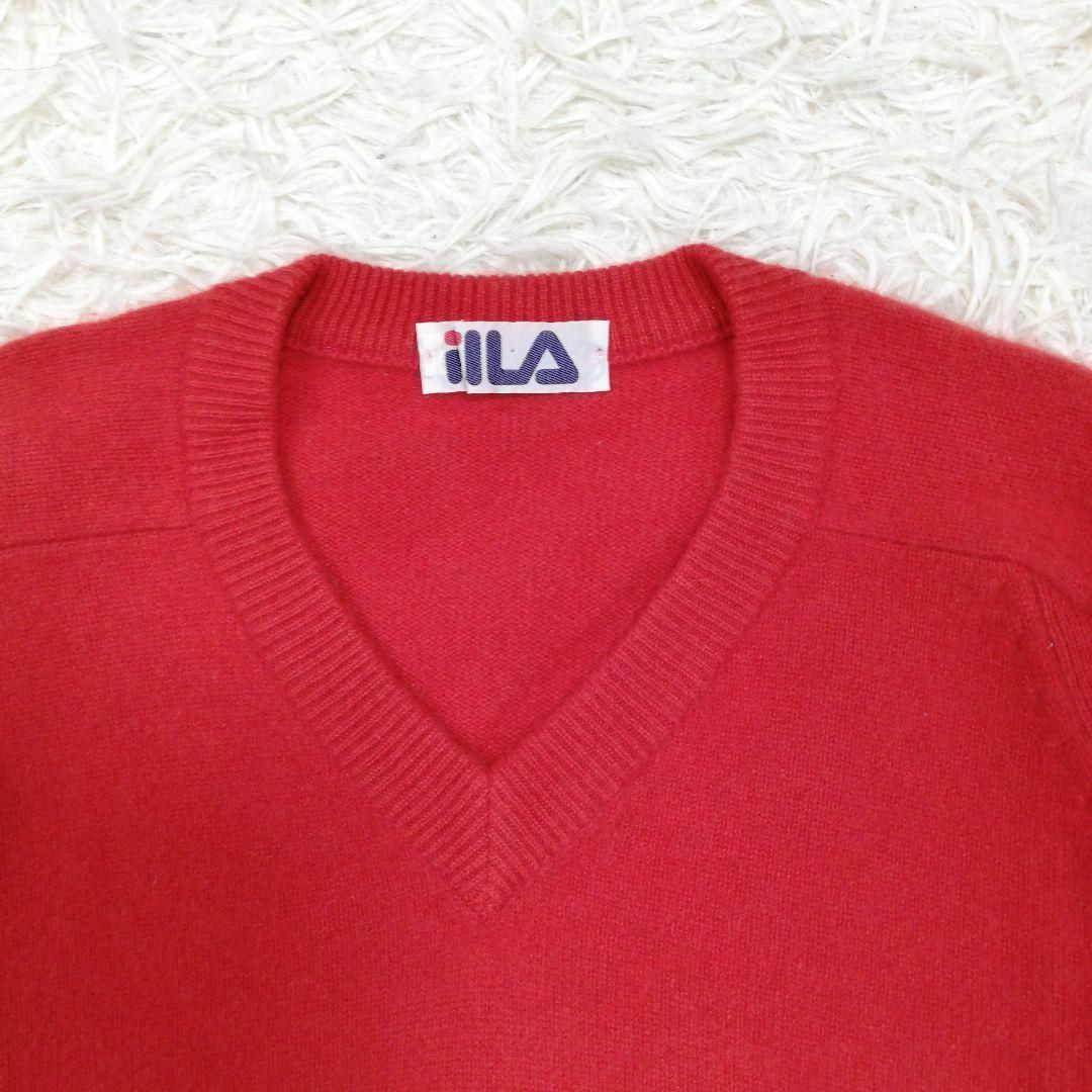 FILA(フィラ)のFILA  フィラ　カシミヤ100％　カシミア100％　ロゴ　ワッペン　刺繍　M レディースのトップス(ニット/セーター)の商品写真