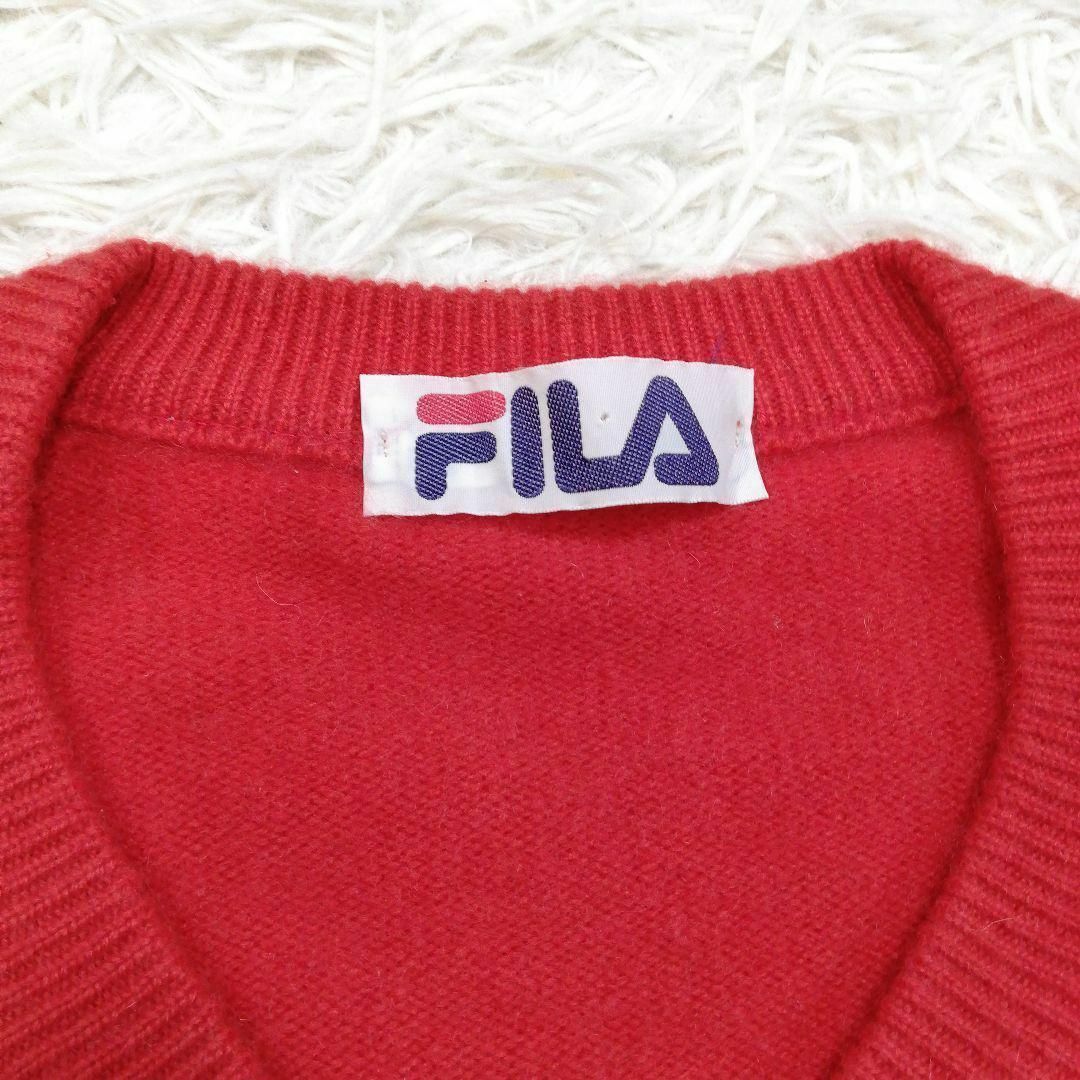 FILA(フィラ)のFILA  フィラ　カシミヤ100％　カシミア100％　ロゴ　ワッペン　刺繍　M レディースのトップス(ニット/セーター)の商品写真