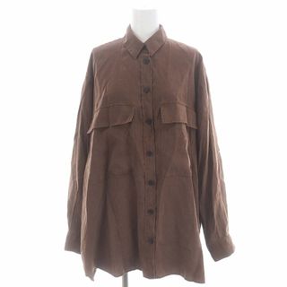 ザラ(ZARA)のザラ ZARA 長袖シャツ 長袖 フロントボタン S 茶 ブラウン(シャツ/ブラウス(長袖/七分))