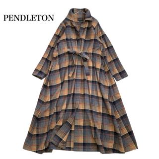 ペンドルトン(PENDLETON)のペンドルトン 微起毛  マキシ丈 Aライン ワンピース チェック(ロングワンピース/マキシワンピース)