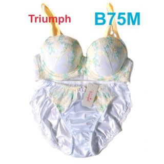 トリンプ(Triumph)のトリンプ Triumph 花柄ブラショーツセット B75ショーツM ホワイト(ブラ&ショーツセット)