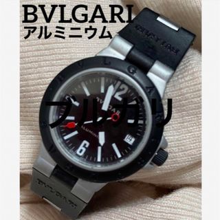 ブルガリ(BVLGARI)の【訳あり】ブルガリ ラバーベルト 時計 黒 ブラック アルミニウム 男女兼用 (ラバーベルト)