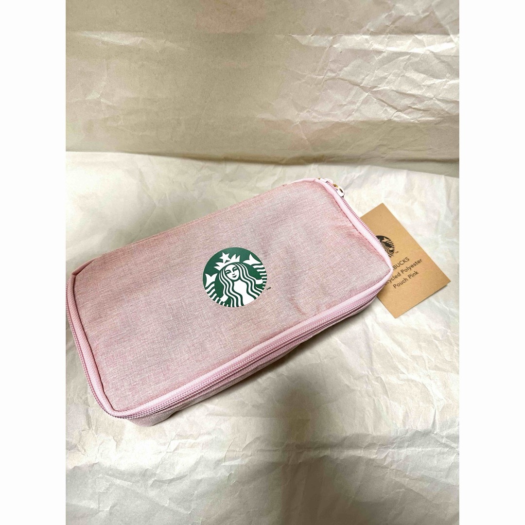 Starbucks Coffee(スターバックスコーヒー)の☆未使用品☆STARBUCKSポーチ　サクラピンク レディースのファッション小物(ポーチ)の商品写真