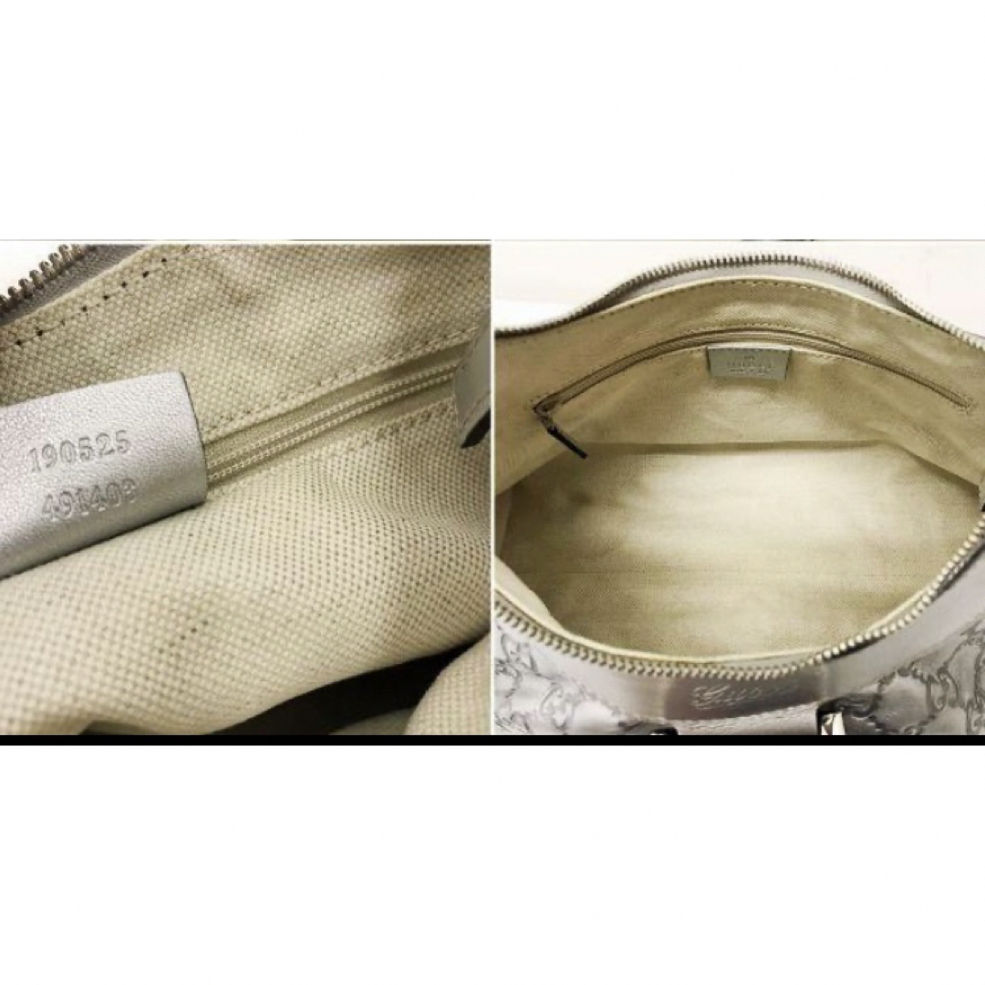 Gucci(グッチ)のGUCCI グッチ レザー ワンショルダーバッグ シルバー 保存袋あり レディースのバッグ(ショルダーバッグ)の商品写真