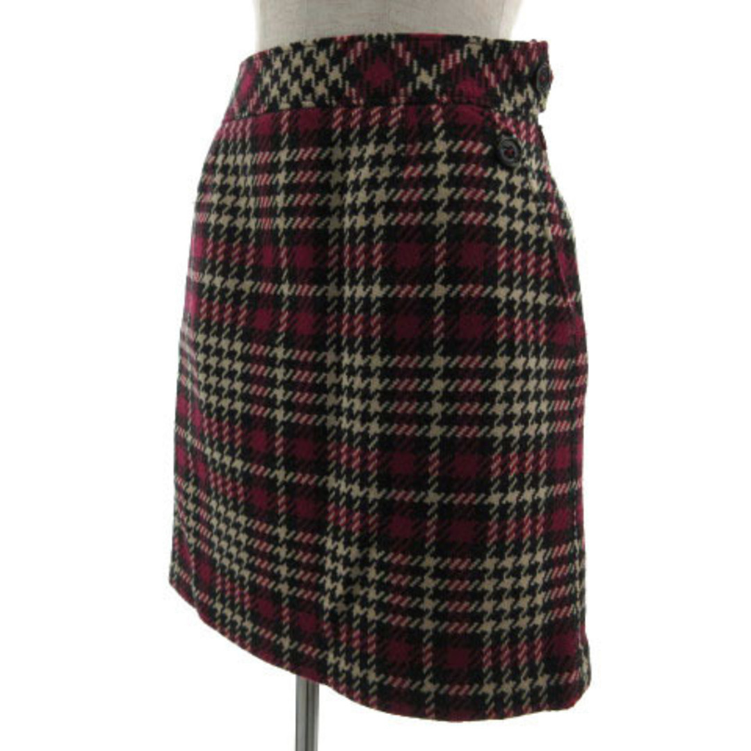 MACKINTOSH PHILOSOPHY(マッキントッシュフィロソフィー)のマッキントッシュフィロソフィー スカート チェック グレー ベージュ 赤系 36 レディースのスカート(ひざ丈スカート)の商品写真