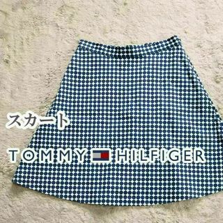 トミーヒルフィガー(TOMMY HILFIGER)のTOMMY HILFIGER スカート Sサイズ ブルー(ひざ丈スカート)