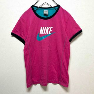 ナイキ(NIKE)のナイキ Tシャツ M ピンク ドライフィット 半袖 ビッグロゴ グリーン 夏(Tシャツ(半袖/袖なし))