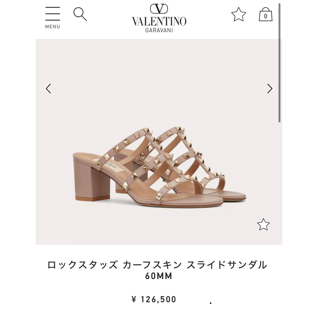 VALENTINO(ヴァレンティノ)の美品Valentinoロックスタッズサンダル レディースの靴/シューズ(サンダル)の商品写真