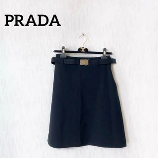 Yshop【PRADA 】プラダ（38）ツイード 台形スカート タイト コクーンスカート