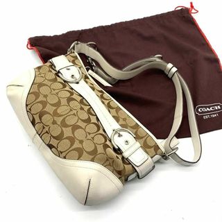 コーチ(COACH)の極美品 コーチ ショルダー バッグ サコッシュ キャンバス レザー(ショルダーバッグ)