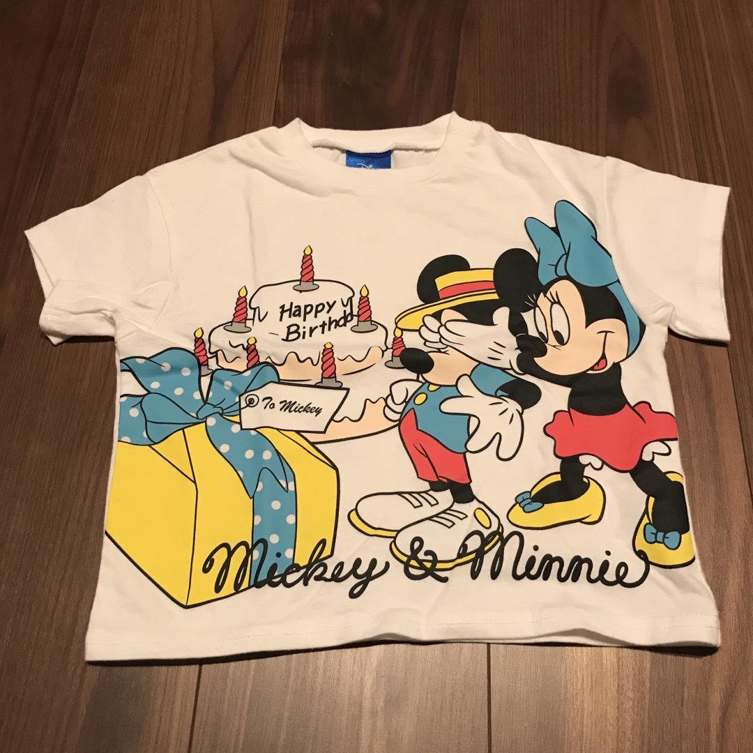 しまむら(シマムラ)のミッキー&ミニー　バースデー　お誕生日プリント　半袖Tシャツ キッズ/ベビー/マタニティのキッズ服男の子用(90cm~)(Tシャツ/カットソー)の商品写真