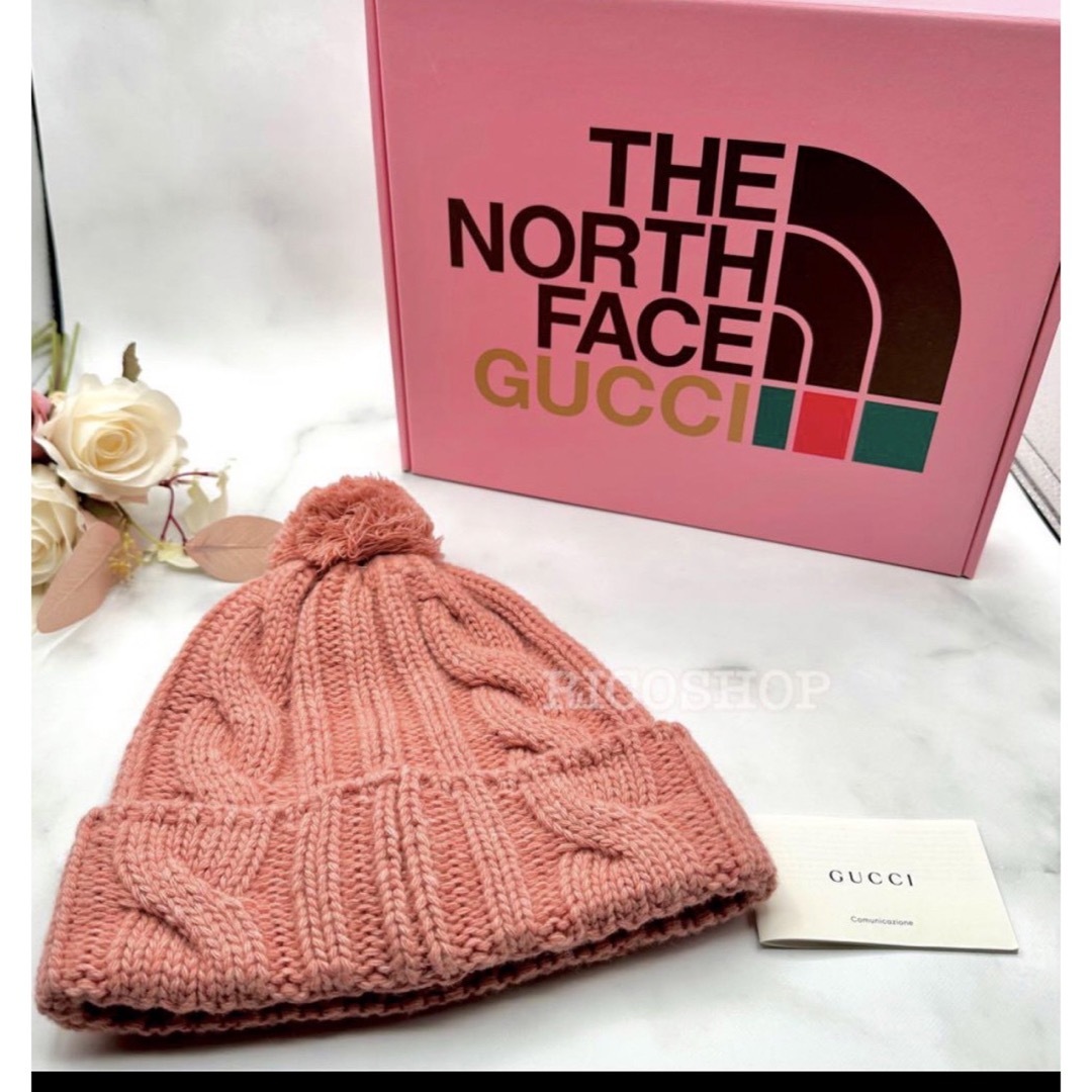 Gucci(グッチ)のGUCCI x The North Face コラボ ニット帽　ビーニー帽 レディースの帽子(ニット帽/ビーニー)の商品写真