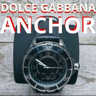 ドルチェアンドガッバーナ(DOLCE&GABBANA)の動作品　ドルチェ＆ガッバーナ　ブラック　レザー　腕時計　定価11万円(腕時計(アナログ))