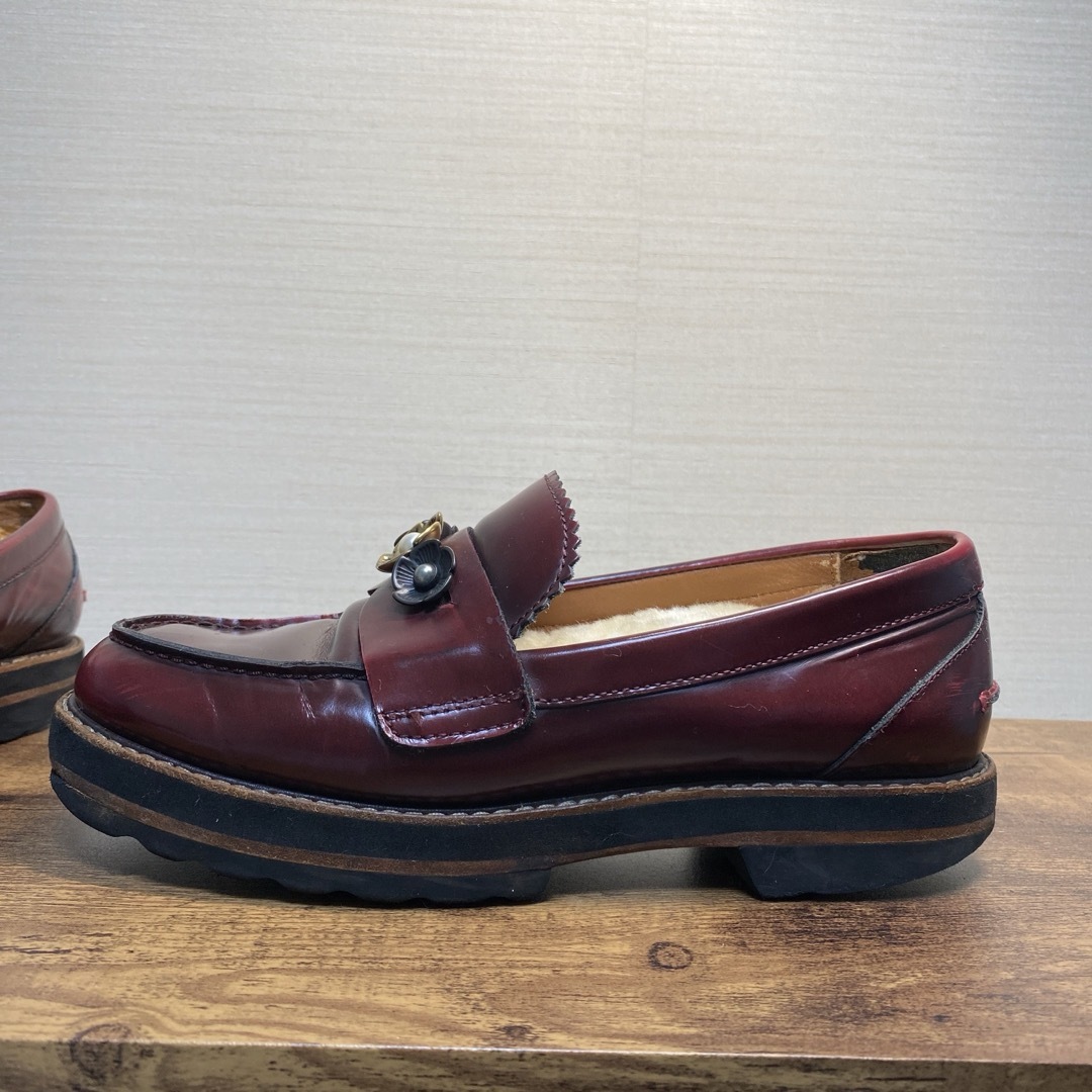 COACH(コーチ)のCoach red lenox loafer 本革インソールローファー 厚底 レディースの靴/シューズ(ローファー/革靴)の商品写真