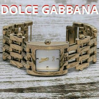 DOLCE&GABBANA - 動作品　ドルチェ＆ガッバーナ　ゴールド　ホワイト　ステンレス　腕時計　定価6万円