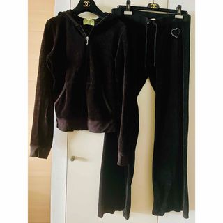 Juicy Couture - ジューシークチュール　セットアップ　ベロア　パーカーL極美品パンツM ブラック