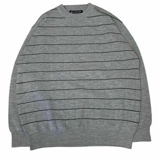 ランバン(LANVIN)のLANVIN ウール100% ニットセーター ボーダー 薄手 a57(ニット/セーター)