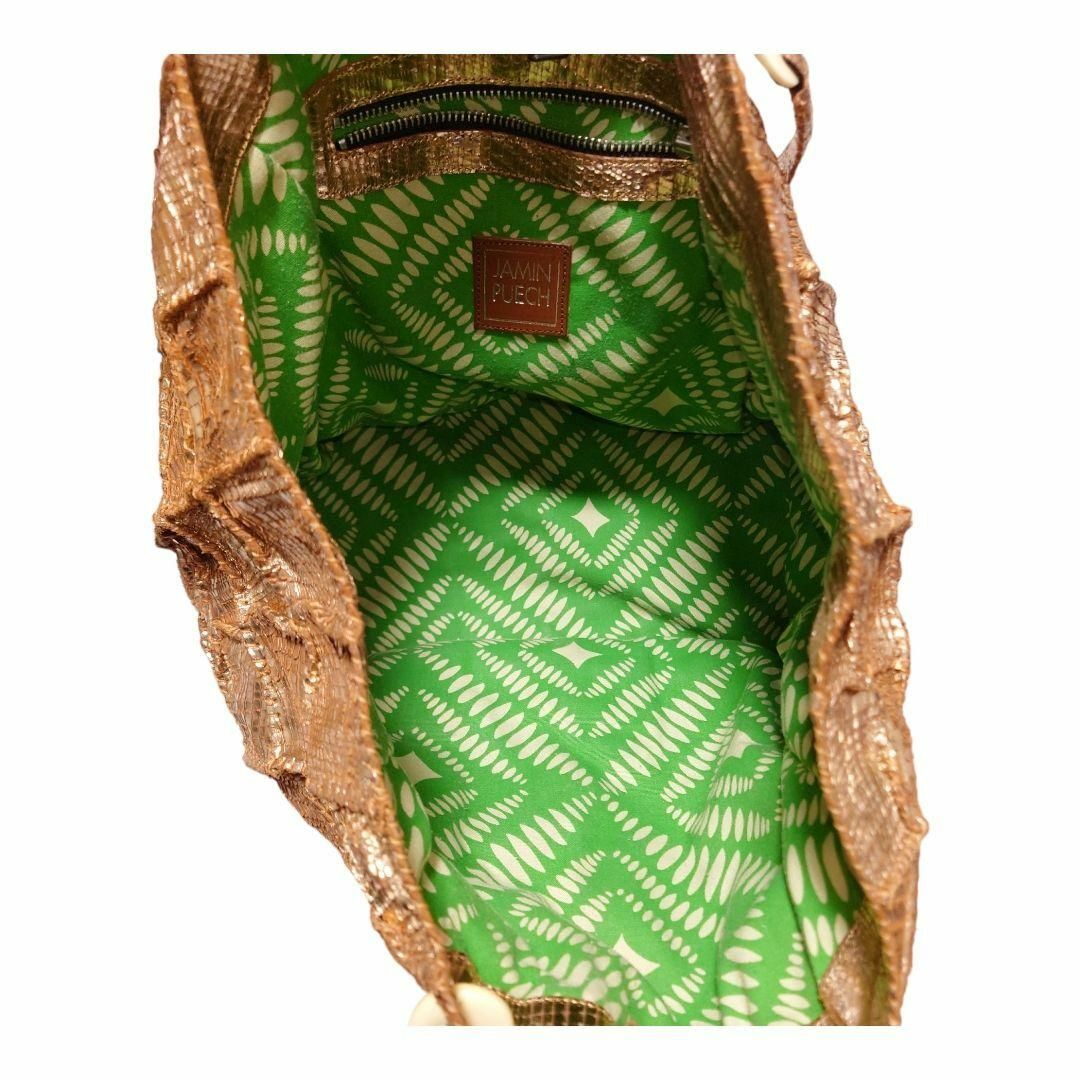 JAMIN PUECH(ジャマンピュエッシュ)のジャマンピュエッシュ　HONU オヌ　トートバッグ　レザー　ゴールド　大容量 レディースのバッグ(トートバッグ)の商品写真