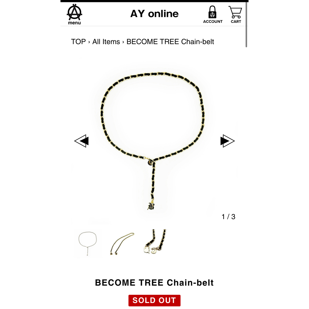 BECOME TREE Chain-belt メンズのファッション小物(ベルト)の商品写真